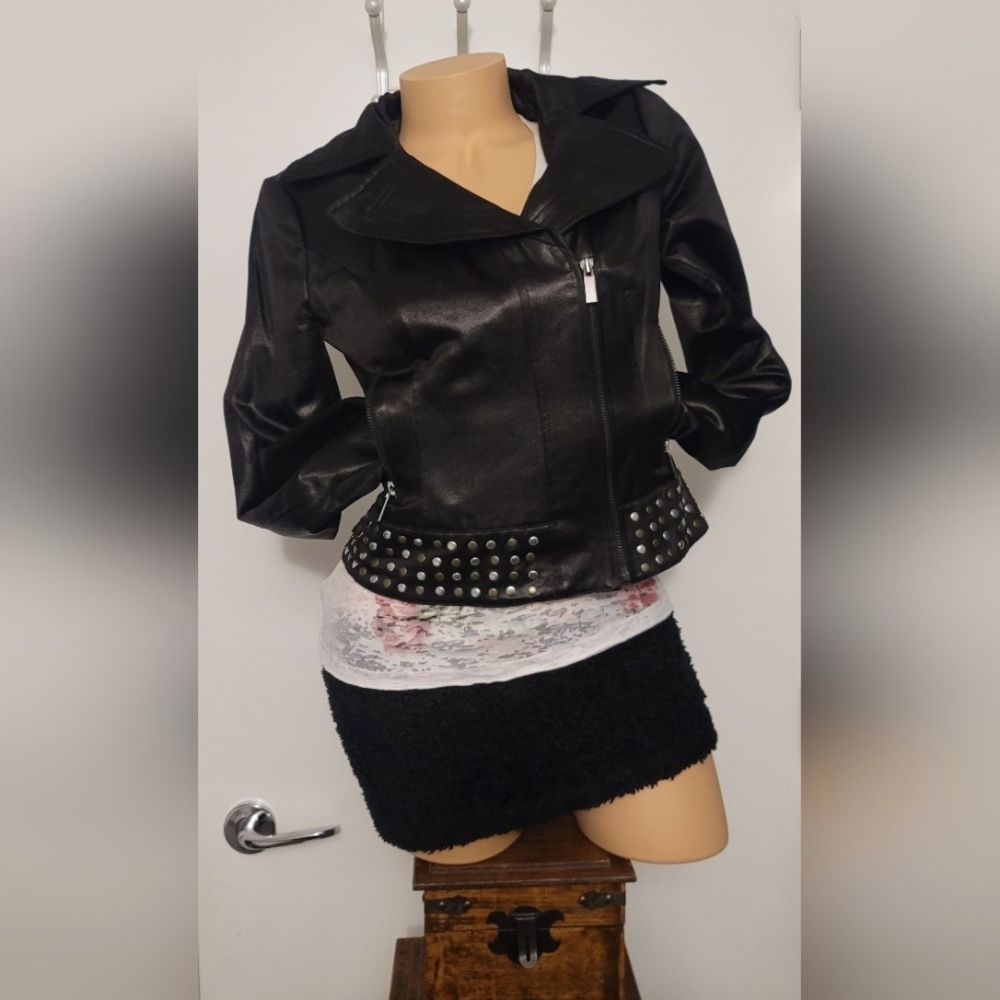 Bebe Moto Black Jacket Size Small